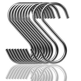 20 Pack S Hooks Heavy Duty Stainless Steel S Shaped Hooks Utility Hangers for Kitchen Utensils Office Bathroom Closet Workshop Garage Office Household Home Essential Set