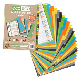 eco-eco A4 50% Recycled Set 24 A-Z Index File Dividers