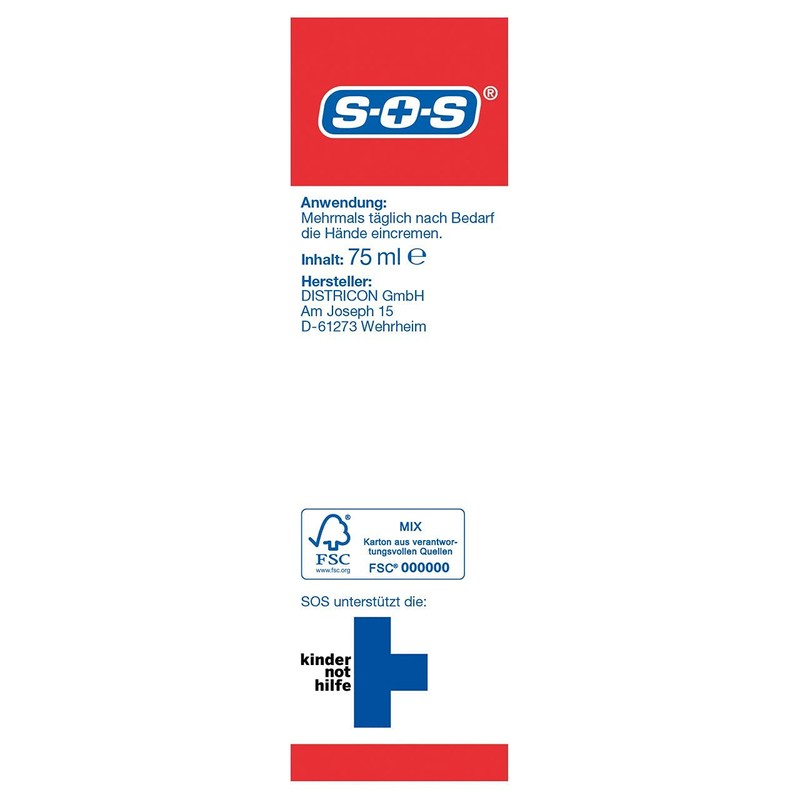 SOS MicroSilver Hand Cream, 1 x 75 ml, Rich Hand