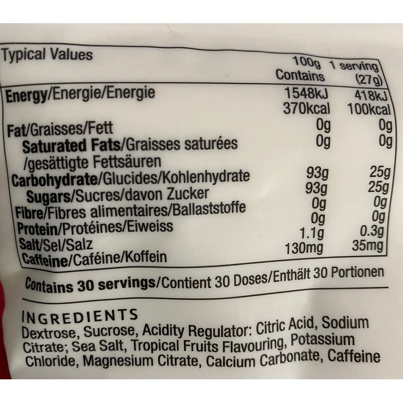 Tailwind Nutrition Endurance Fuel 30 Serving Tropical Flavour - Caffeinated