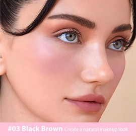 evpct 1Pcs Black Magic Microblading Dual-Ended Eyebrow Contouring Pen Brow Pencil, with 4 Brush Micro-Fork-Tips Applicator and Precise Brush-Tip, Hair Like Strokes, with Dual-ended Eyebrow Brush