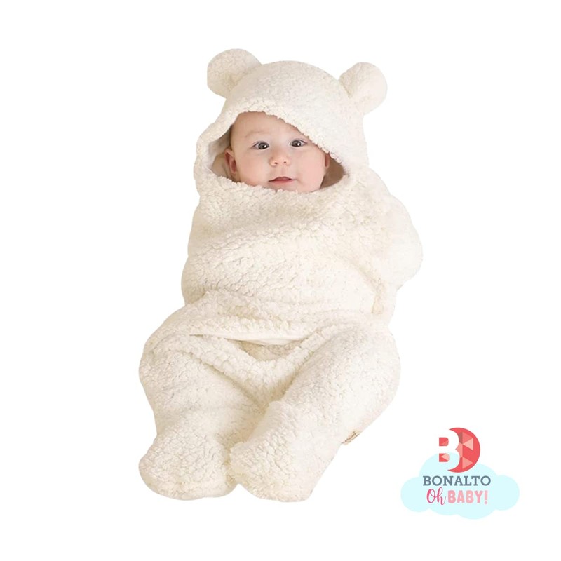 Manta con Capucha de Oso para Bebé, Saco para Dormir
