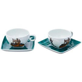 Vista Alegre Alma do Porto Set of 2 Tea Cups & Saucers by Beatriz Lamanna