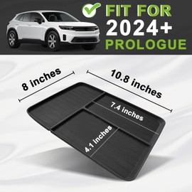 BestEvMod Center Console Front Organizer Compatible with Honda Prologue 2026 2025 2024 Accessories TPE Material Storage Tray Easy to Install and Clean Anti-Slip 3 Compartments