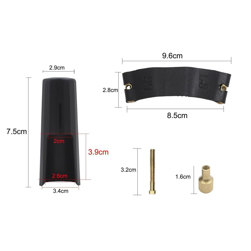 Hoite Alto Saxophone Mouthpiece Cap Leather Alto Sax Ligature with