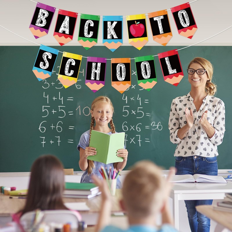 Hooqict Welcome Back to School Banner Garland for Classroom Bulletin