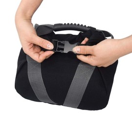 2 bolsas de lona ajustables con mango para entrenamiento en casa, yoga, fitness (negro)