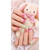 Mint Corset Handmade Nail Tips - Coffin Egg / 민트