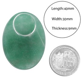 Nupuyai Green Aventurine Worry Stone Thumb Stone Gemstone Oval Crystal Healing Stone for Anxiety and Stress, Meditation, Massage, Gua Sha, Spa