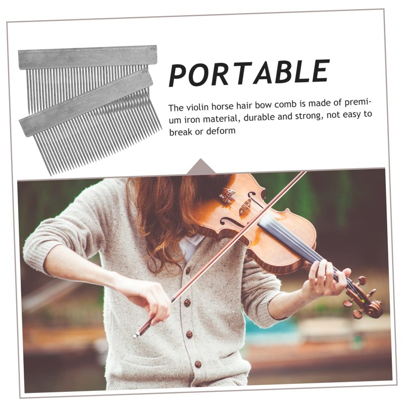 TOPPERFUN 2pcs Bow Ponytail Comb Horse Hair Comb Violin Bow