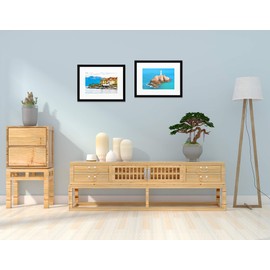 Golden State Art, 12x16 Wood Picture Frame - White Mat for 8x12 Photos - Sawtooth for Wall Display - Great for Weddings, Graduations, Baby Showers, Holidays (Black, 1 Pack)