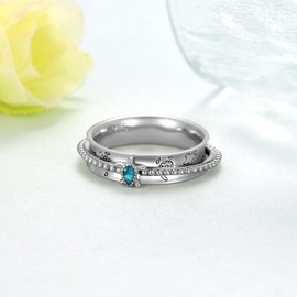 qielizhu Fidget Ring 925 Sterling Silver Turtle Spinner Rings Ocean Sea Turtles Anxiety Rings for Women Sea Turtle Gifts (7)