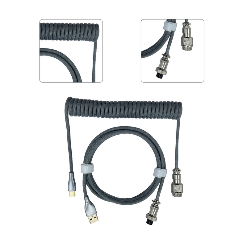Gaming Keyboard Cable Professional Retractable Sturdy Connector Coiled Keyboard Cable