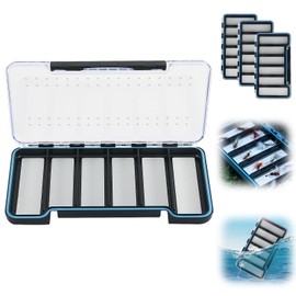 Goture 3Pcs Magnetic Fly Fishing Box - Lightweight Waterproof Fly Tackle box Airtight Stowaway Fly Lure Box Fly Assortment Trout Fishing Flies Case Jig Box for Dry/Wet Flies, Nymphs, Streamers, Popper