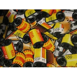 Fat Quarter (18 x 22) Film Camera Film CANISTERS Camera Cotton Fabric FQ