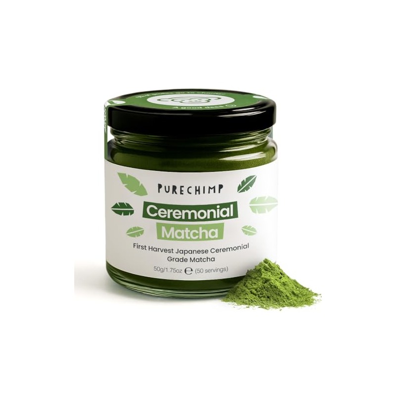PureChimp Ceremonial Grade Matcha Powder - Antioxidant-Rich Green Tea