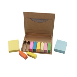 Ipienlee Environmental Protection Kraftpaper Sticky Memo Note and Page Markers Assorted Bright Colors and Size Set of 2