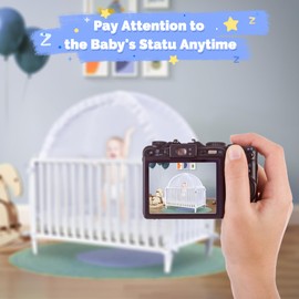 Crib Tent Safety Net to Keep Baby in, Pop Up Cover Keep Baby from Climbing Out, Mosquito Net for Toddlers Crib, Ultra Stable Frame, Durable Strong Self-Locking Zipper, White