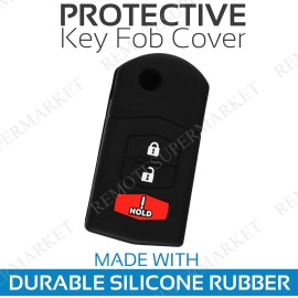 RemoteSuperMarket Key Fob Cover For 2007-2015 Mazda CX-9 Remote Case Rubber Skin Jacket