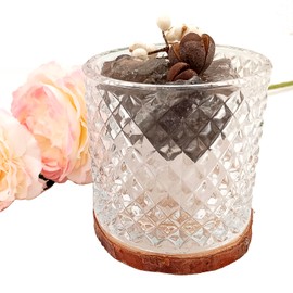 Lydemcia Natural Crystal Passive Stones Essential Oil Aroma Diffuser Spiritual Healing Set with Herb, Demagnetization Cup Container Clean Air Home Office Decorations (Dark Brown)