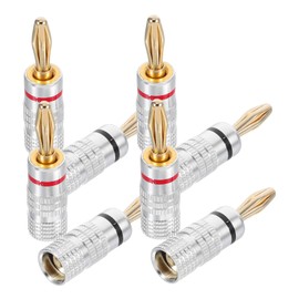 Gatuida 8pcs Banana Plugs Speaker Connectors for Efficient Audio Signal Transmission Compatible with Various Interfaces for Home Theater and Stage Systems