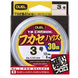 DUEL Line (Fluorocarbon): TB CARBON Fukaseharis 118.8 ft (30 m) No. 3: Natural Clear