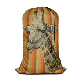 Swono Giraffe Head Extra Large Laundry Bag with Drawstring Heavy Duty Travel Dirty Clothes Bag for Laundromat and Household