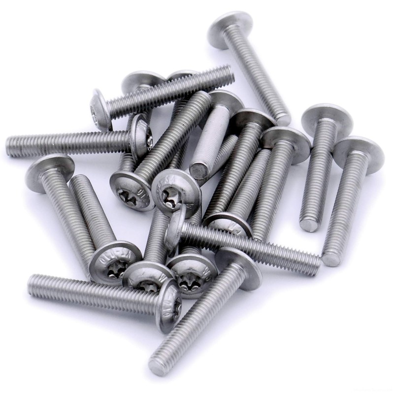 M4 (4mm x 30mm) Flanged TX Socket Button Machine Screw