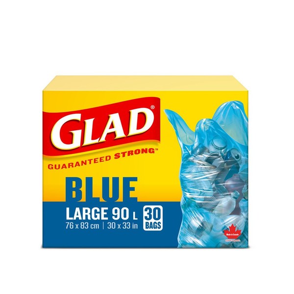 Glad RECYCLING BAGS BLUE BAGS, Large / 30PK
