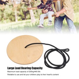 Kids Climbing Rope Tree Swing, Easy Installation 440.9lb Load Bearing 78.7in Wooden Disc Rope Swing For Adult For Outdoor