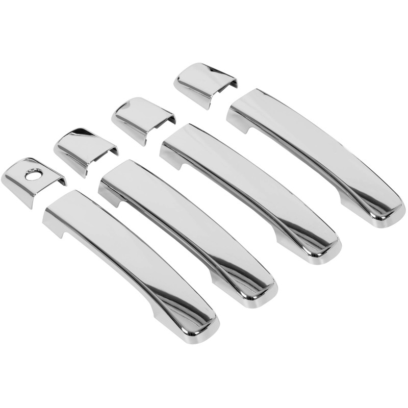 HECASA Triple Chrome Mirror+Full Tailgate Cover+4 Door Handle Compatible with