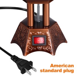 Arabic Incense Burner Electric Incense Burner Middle Eastern Style Vintage Tabletop Electric Censer Bakhoor Metal Burner Holder for Home Office Yoga Spa Decors Copper Us Plug