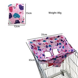 RoxNvm Shopping Trolley Protector Baby, Refreshing Breathable Baby High Chair Cover, Portable Pram Seat Cover for Baby Summer (Pink Heart)