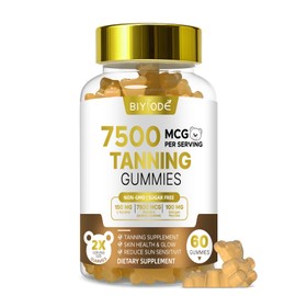 BIYODE Tanning Gummies Supplement for Women: Sun Kissed Glow Gummies with Astaxanthin Lycopene Vegan Tan Support Supplement for Adults Non GMO Gluten Free 60 Count (30-Day Supply)