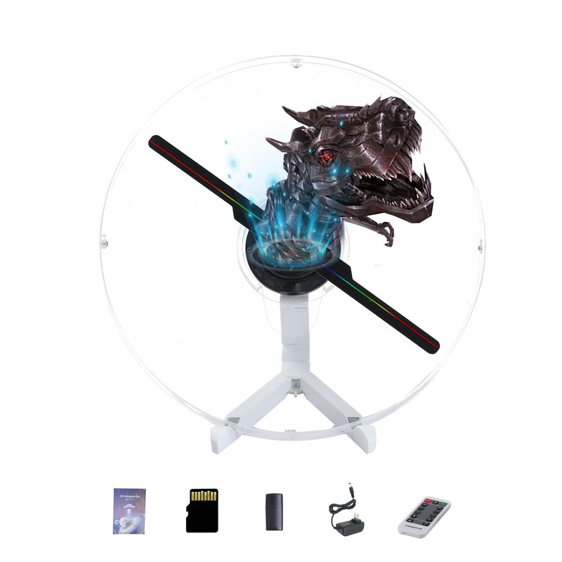 HFZ 3D Hologram Fan with Transparent Protective Cover,WiFi & App-Controlled,