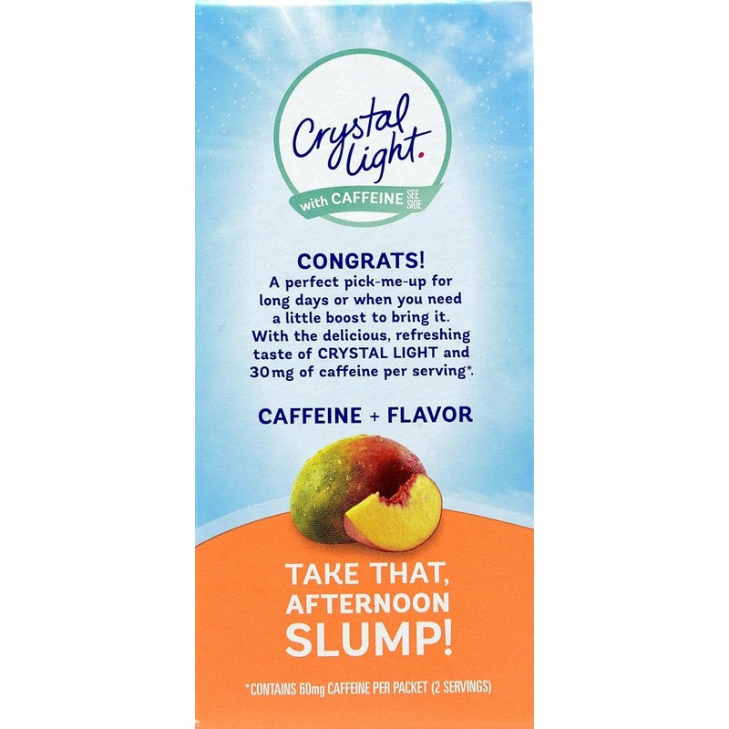 Crystal Light On The Go Peach Mango With Caffeine Drink