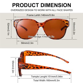 GGSTDDUP 2 Pcs Polarized Fit Over Sunglasses for Women, Large Round UV400 Protection Sunglasses Womens Trendy Fit Over Sunglasses