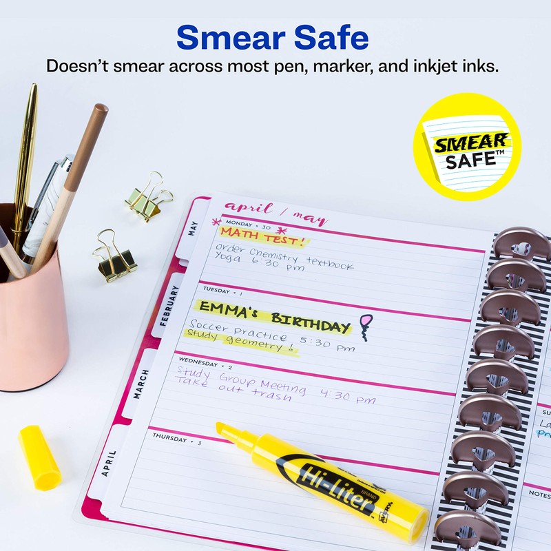 Avery Hi-Liter Desk-Style Highlighters, Smear Safe Ink, Chisel Tip, 12