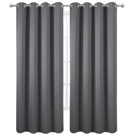 LEMOMO Blackout Curtains 66 x 84 inch/Frost Grey Curtains Set of 2 Panels/Thermal Insulated Room Darkening Bedroom Curtains