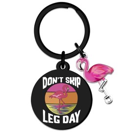 OWIGIU OWIGIU Gym Gifts for Women Men Flamingo Gift Gym Keychain for Fitness Lovers Athletes Workout Trainer Gifts Cool Accessories for Women Men Powerlifting Bodybuilder Yoga Crossfit Gift
