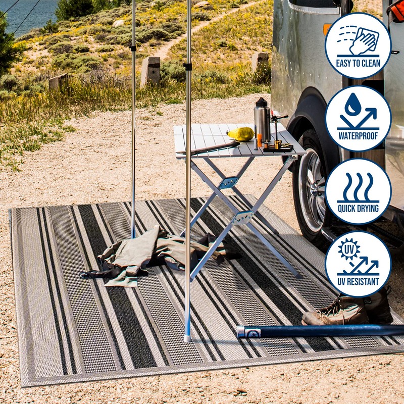 JONATHAN Y SMB202D-8 Haynes Modern Double Stripe Indoor Outdoor Area