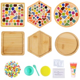 AiYoYo Set of 3 Mosaic Coasters DIY Craft Set Gifts for Children and Adults Creative Crafts Children's Birthday Gift for Girls Birthday Gift 5 6 7 8 9 10 + Years