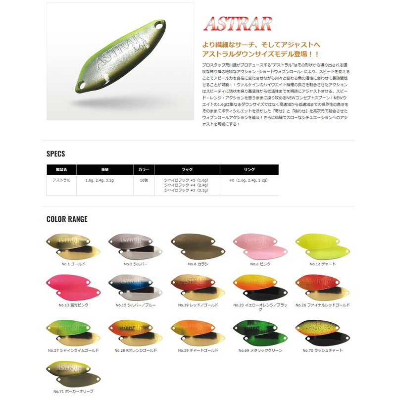 Valkein Spoon Astral 2.4g #20 Yellow Orange/Black