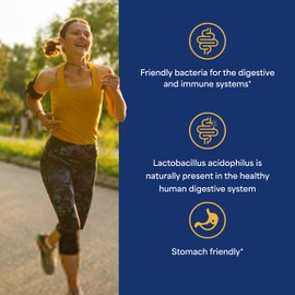 Puritan's Pride Daily Probiotic Acidophilus, 100 Million Live Cultures, Dietary Supplement for Digestive, Gut, and Immune Health, Soy, Sodium, and Gluten Free, 8 Month Supply, 250 Tablets