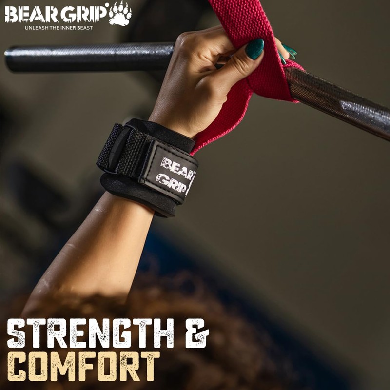 Bear Grip Power Straps Weight Lifting Straps Rose