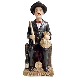 Love's Gift Inc Saint Simon Statue 10 Inch Patron of Smoker Saint Simon Holy Figurine Hermano Simon, San Simon, Saint Simon, Maximón, A Drinking, Smoking, Womanizing Folkloric Saint of Guatemala