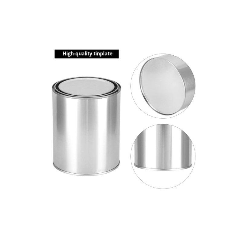 QWORK 6 Pack 1 Quart Metal Paint Cans with Lids