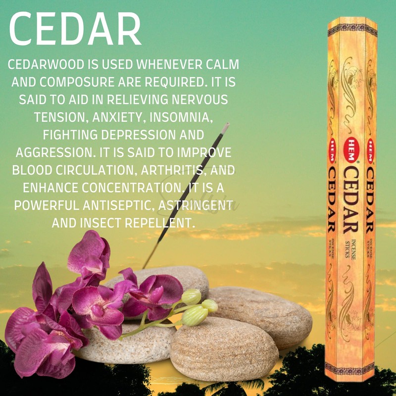 HEM Incense sticks CEDAR | Pack of 6 | with