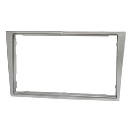 tomzz Audio 2439-033 Double DIN Radio Fascia Set Compatible with Opel Antara Astra H Zafira B Corsa D Tigra Silver Shiny Quadlock ISO Fakra Antennas Phantom Adapter DIN Release Lever