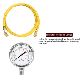 E-cowlboy Fuel Pressure Test Kit with Billet Aluminum Fuel Filter Cap and Pressure Test Port fit for Ford 2003-2007 6.0L fit for Powerstroke Diesel F-Series（F250 F350 F450 F550） E-Series